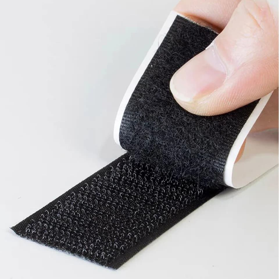 Nastro autoadesivo riutilizzabile con gancio e anello Strisce di fissaggio in velcro di nylon nero con colla forte per l'organizzazione domestica di artigianato fai-da-te