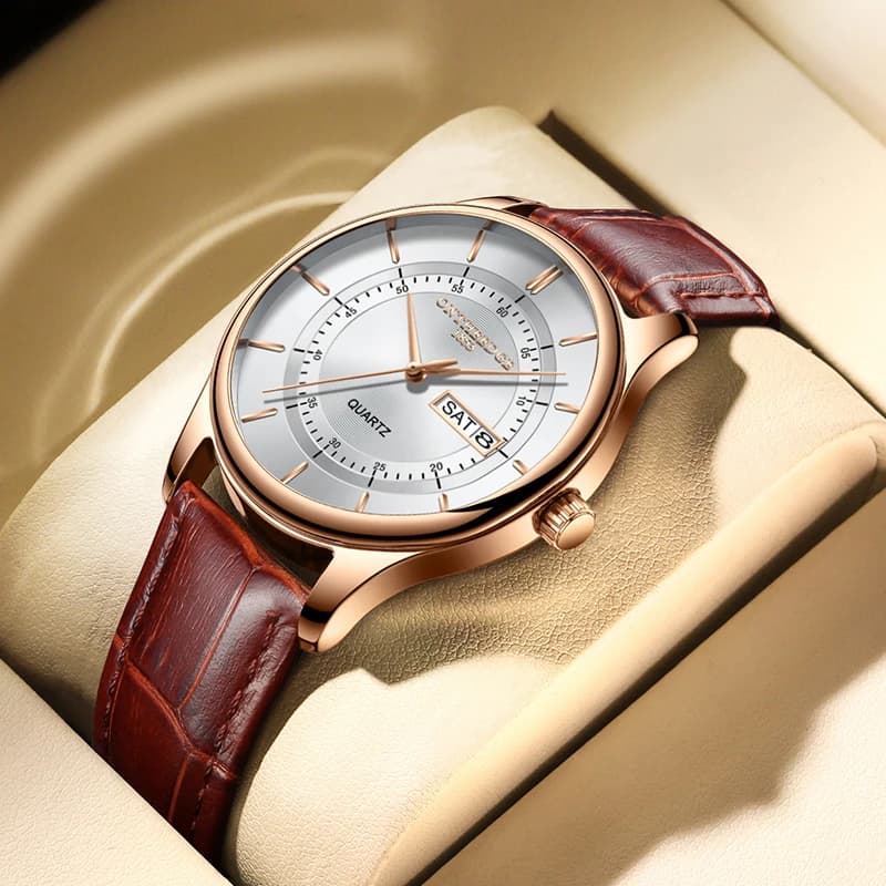 Top Brand Fashion Men Watch Reloj Hombre Leather Waterproof Sport Quartz Watch for Men Week Date Relogio Masculine Man's Gift