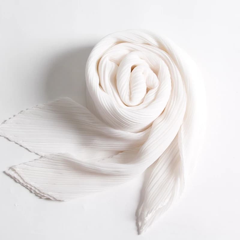 Miyake Pleated Scarf Wide Long Silk 2025 Cape Women Windscreen Shawl Shoulder Designer Korean Scarf Hijabs For Woman