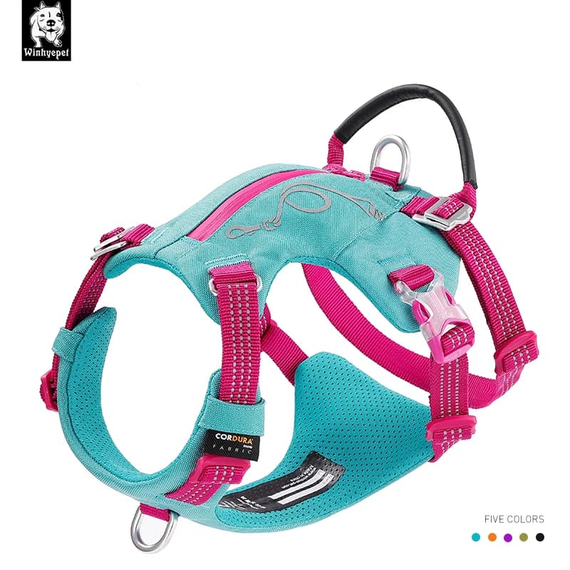 Escape-Proof Double H Dog Harness, 360° Snug Fit Reflective Pet Harness, Foldable Outdoor Storage Design WINHYEPET YH1811