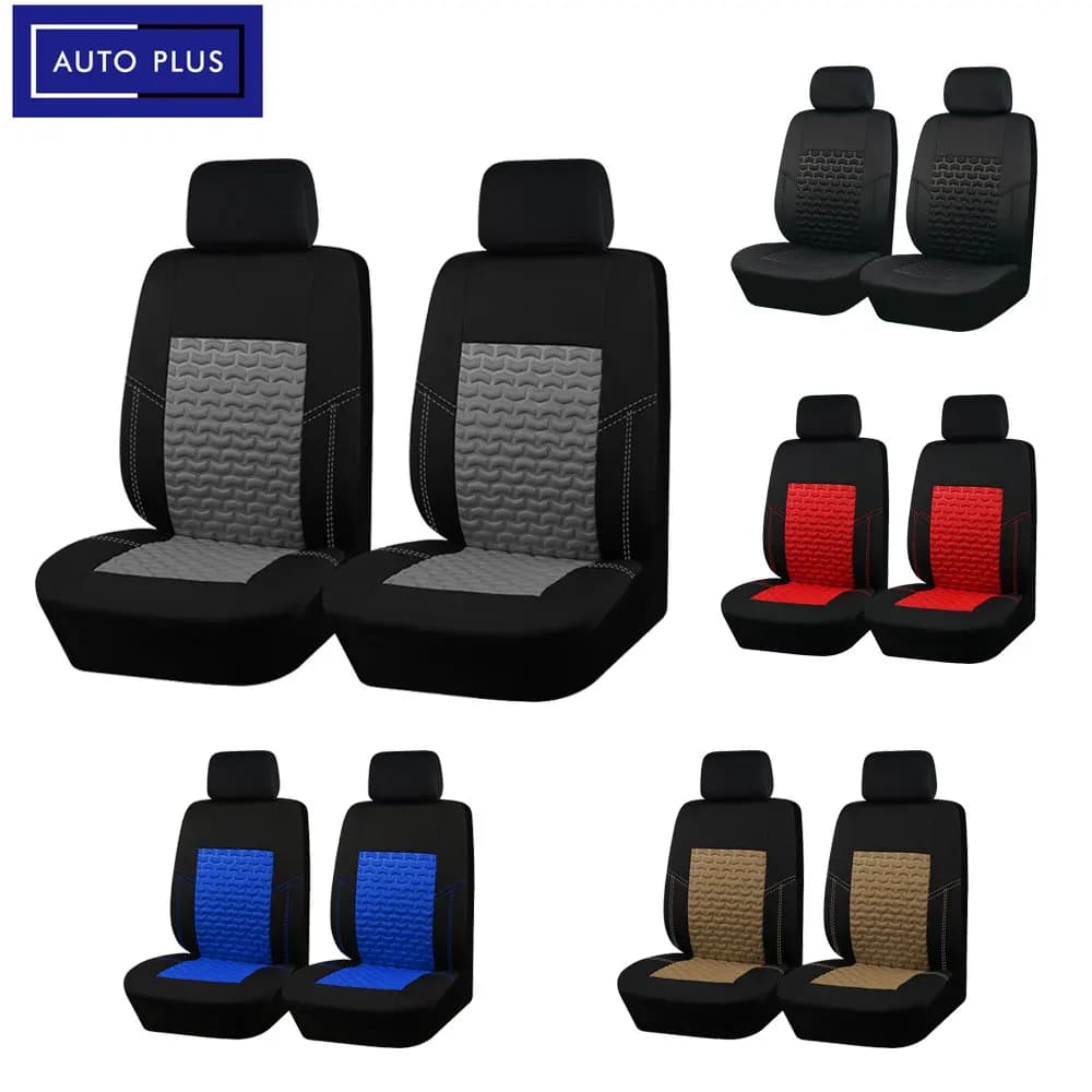 AUTOPLUSUniversal 2 coprisedili anteriori per auto accessori per auto interni adatti per la maggior parte dei furgoni SUV per auto con coprisedili in spugna da 3mm per auto