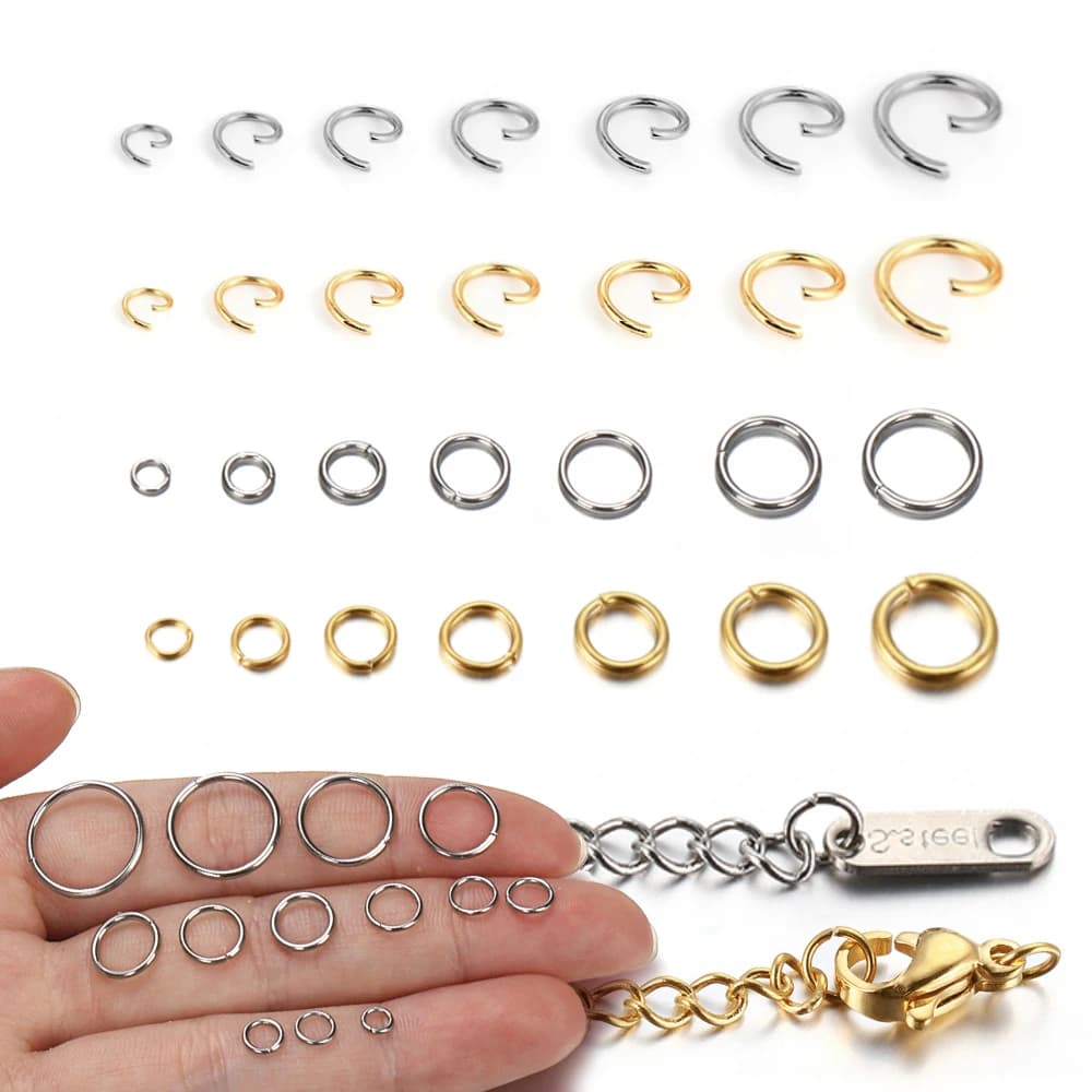 100-200 pz/lotto In Acciaio Inox Anelli di Salto Aperti Anelli Divisi Connettori Per Gioielli FAI DA TE Che Fanno Forniture Accessori All'ingrosso