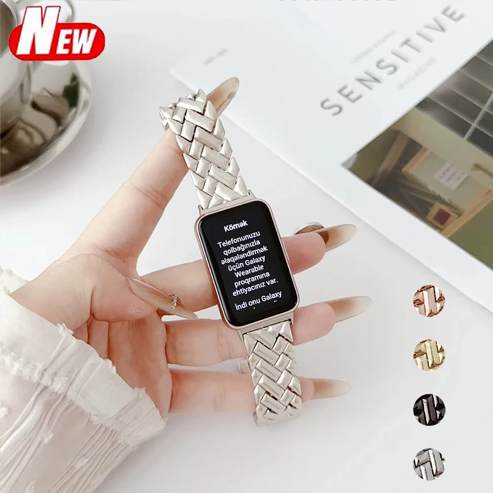 New Metal Strap for Samsung Galaxy Fit 3 Band Women's Smartwatch Bracelet Spare Parts Zinic Alloy Elegant Strap