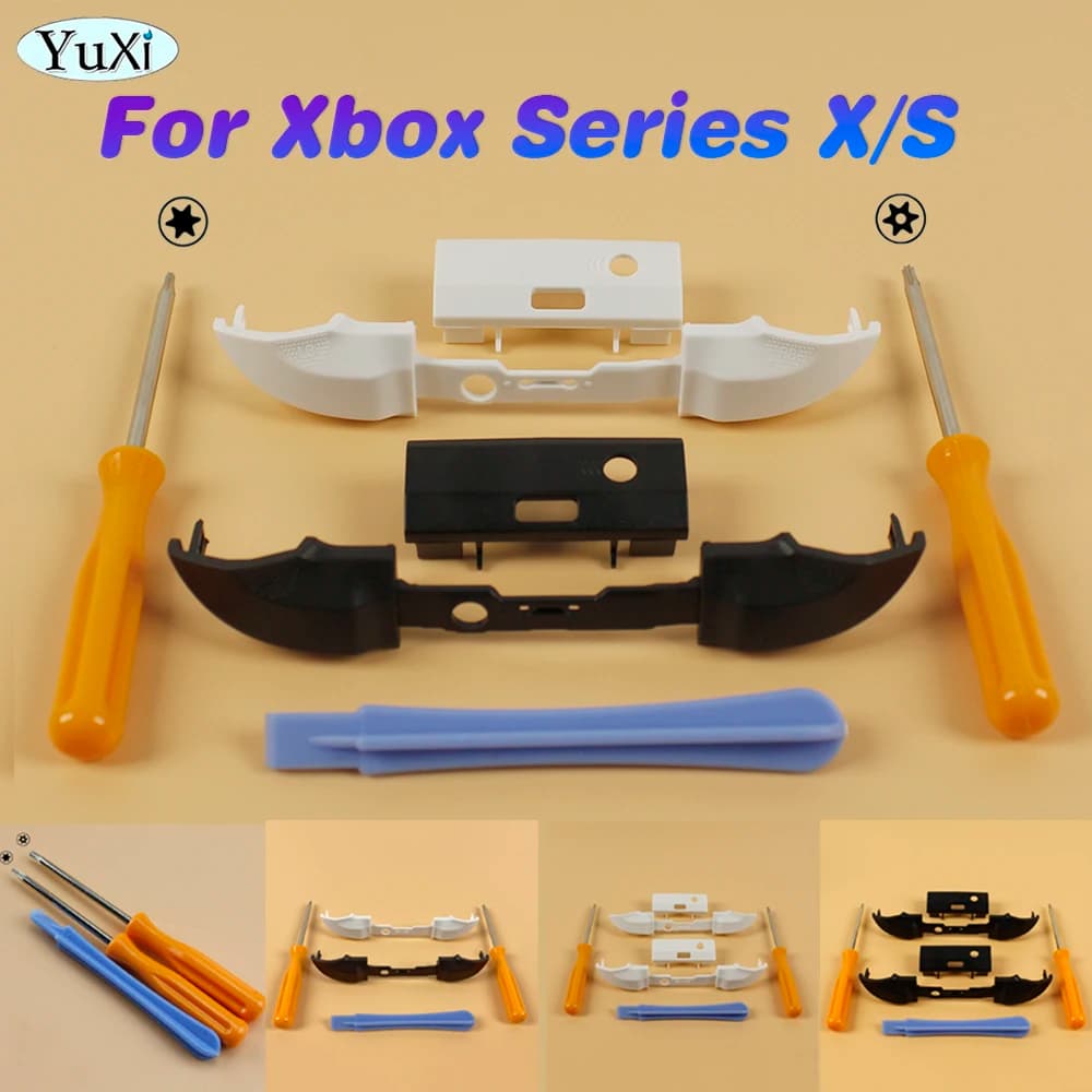 2Pcs RB LB pulsante paraurti per Xbox Series X/S Console Trigger Button supporto centrale e cacciavite strumenti Gamepad nero bianco Kit
