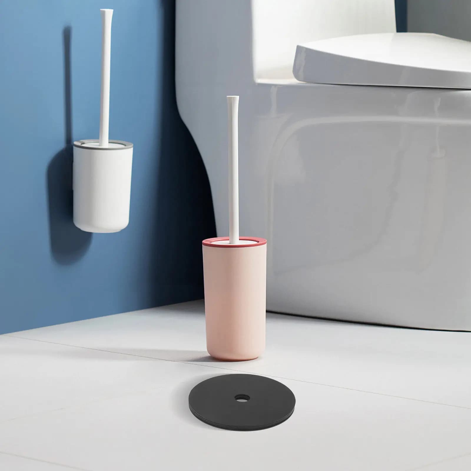 4 Pcs Silicon Accessory Cleaner Install Toilet Brush Lid Holder Essential Cleaning Supplies Effective Accessories Storage