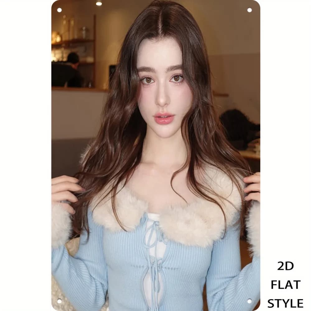 Insegna in metallo 2D, decorazione da parete in metallo per camera da letto e soggiorno, immagine di lenzuola alla moda, regalo per caffetteria