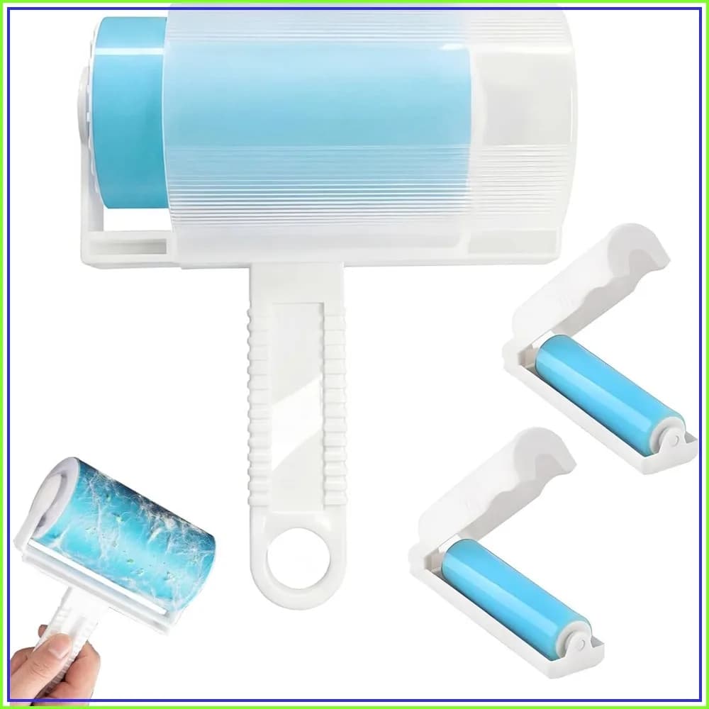 Reusable Lint Roller 3 Pack, Travel Pet Hair Remover for Clothes, Car Seats, Includes Large & Mini Sizes