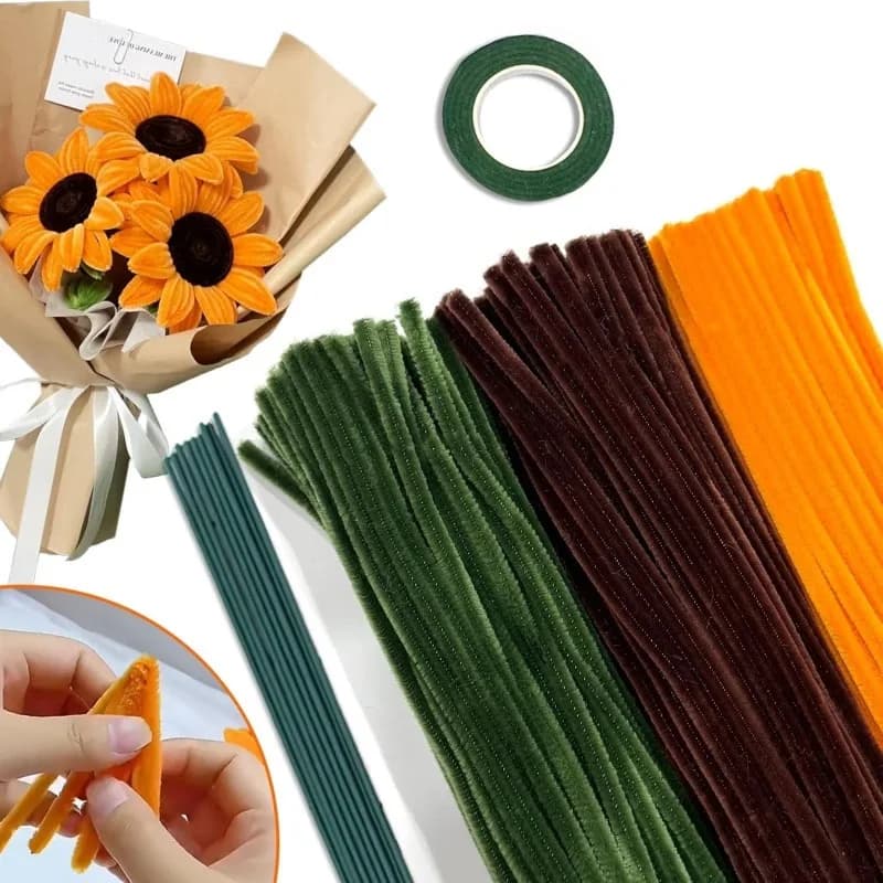 Confezione da 300 Semi di Girasole Artificiali per Decorazioni Floreali, Materiale per Fai-da-Te e Decorazioni Domestiche, Girasoli Gialli