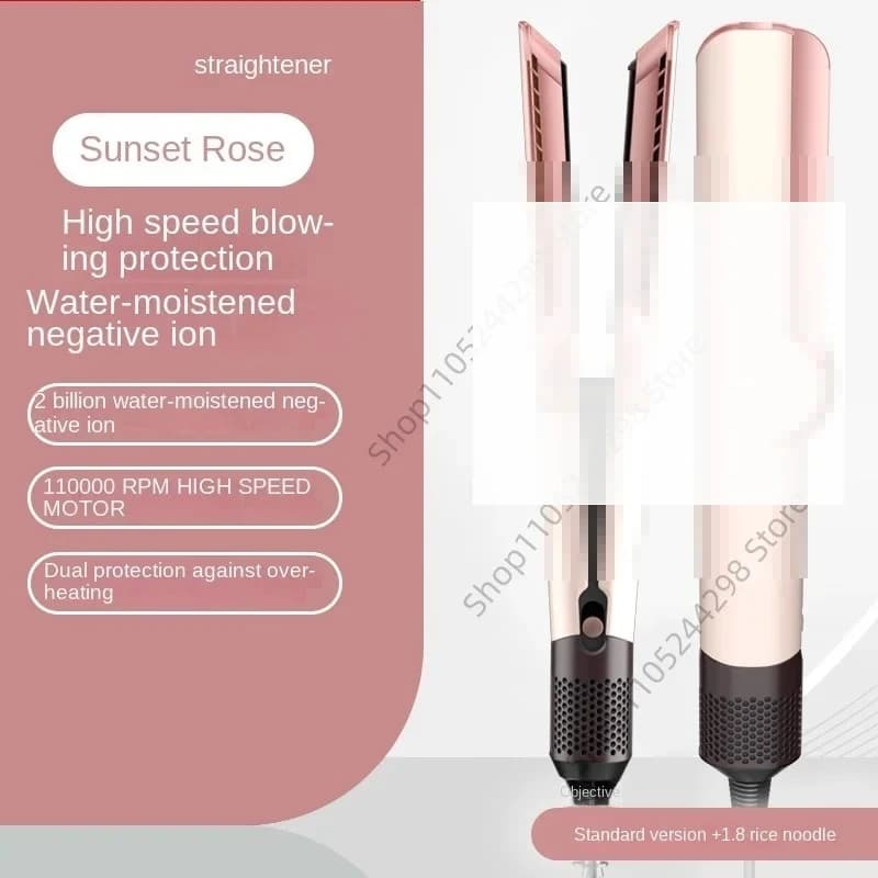 Professional hair plate 2 in 1 and hairdryer, hot iron with negative ions, long lasting styling tool 1,8 m