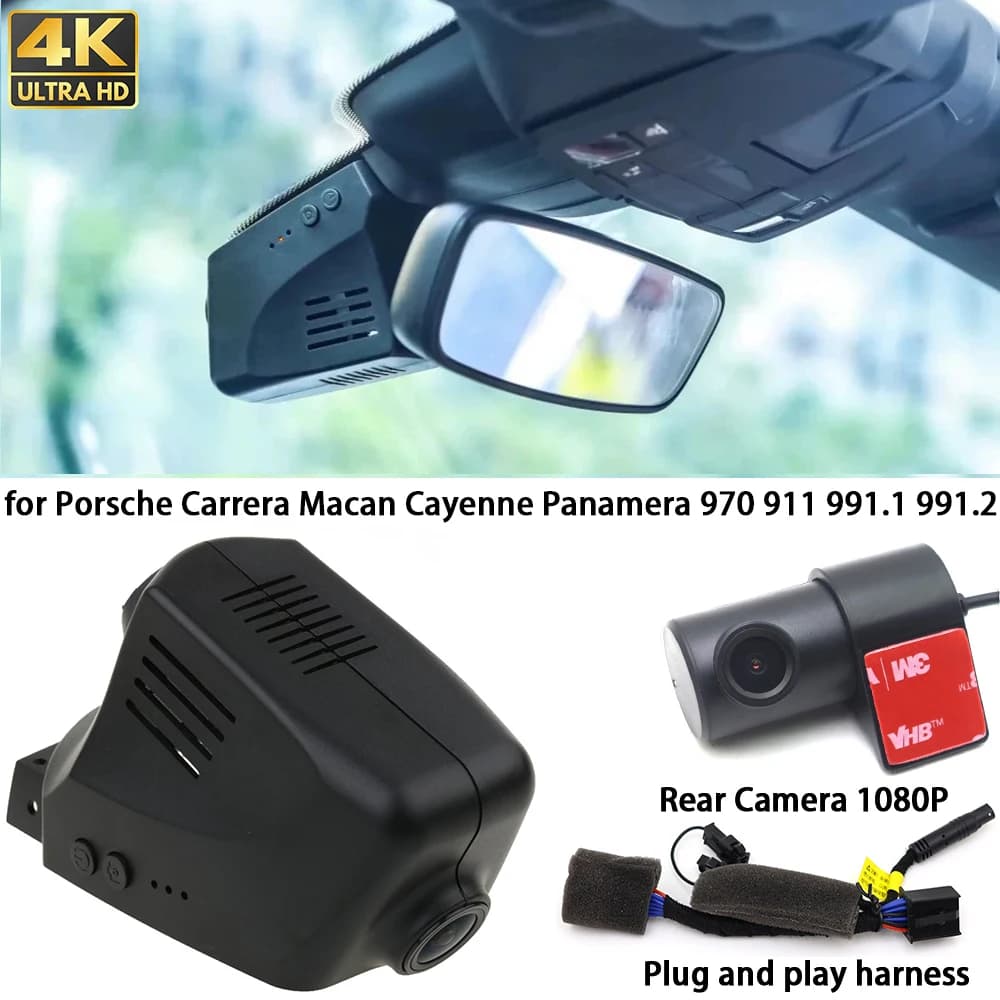 Per Porsche Carrera Macan Cayenne Panamera 970 911 991.1 991.2 4K Dash Cam Telecamera anteriore posteriore DVR Plug and Play Videoregistratore
