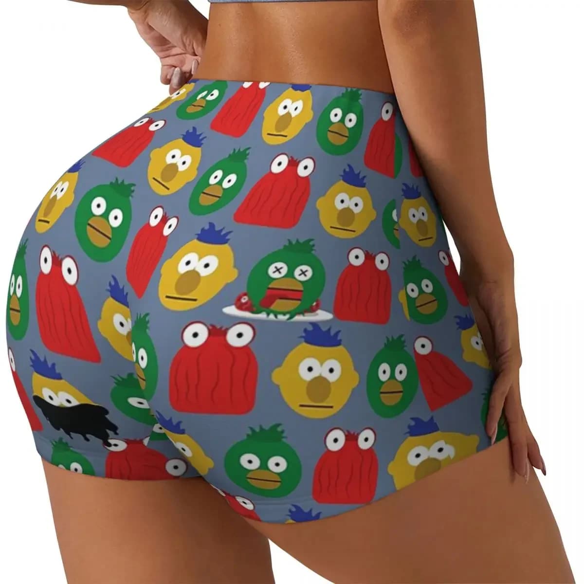 Custom DHMIS Character Pattern Women Gym Workout Running Shorts Athletic Volleyball Biker Yoga Shorts