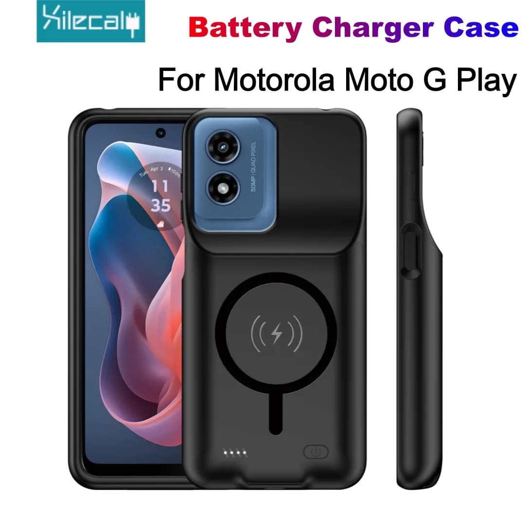 Magnetic Wireless Battery Charger Case For Motorola Moto G Play Soft Silicone Power Case Wireless PowerBank Charging Back Cover