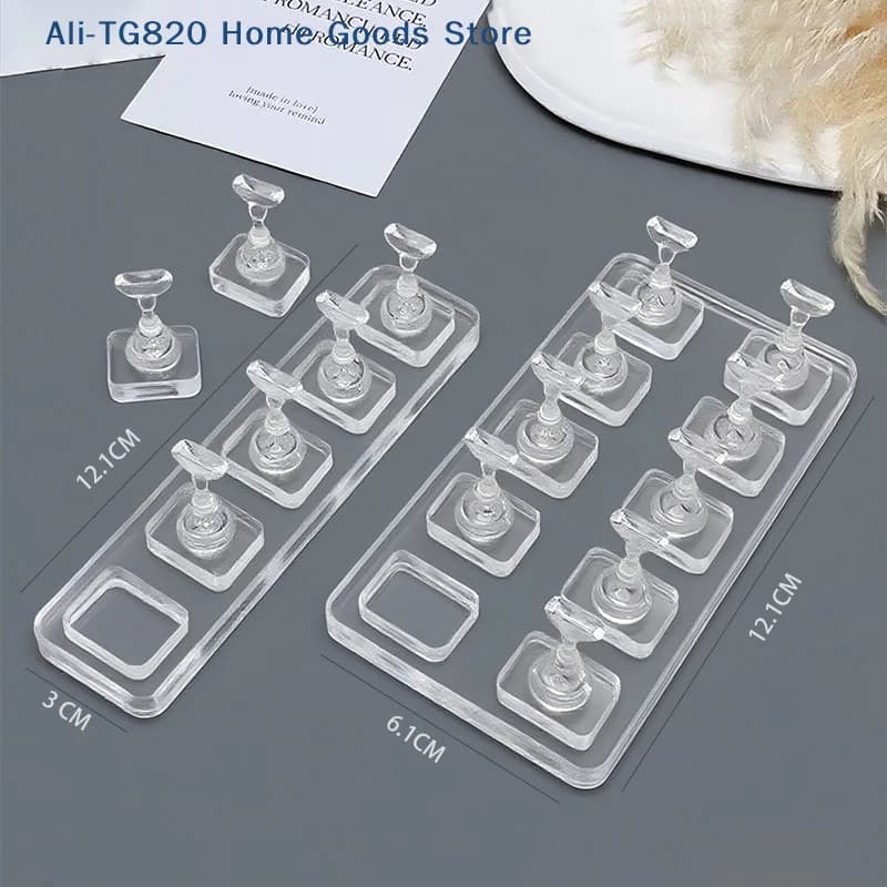 [TG820]1/5/10 Grid Non-Magnetic Nail Stand Sample Nails Display Nail Polish Holder Nail Tips Reusable