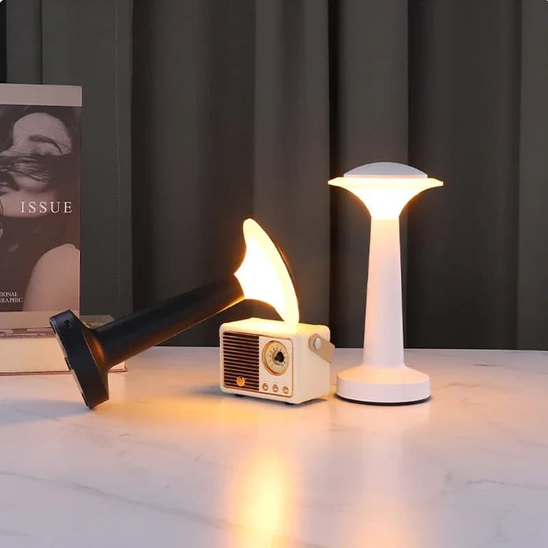 Wireless Rechargeable LED Desk Lamp Touch Control Sensor Night Light Creative Ambient Reading Light for Bar Hotel Bedroom