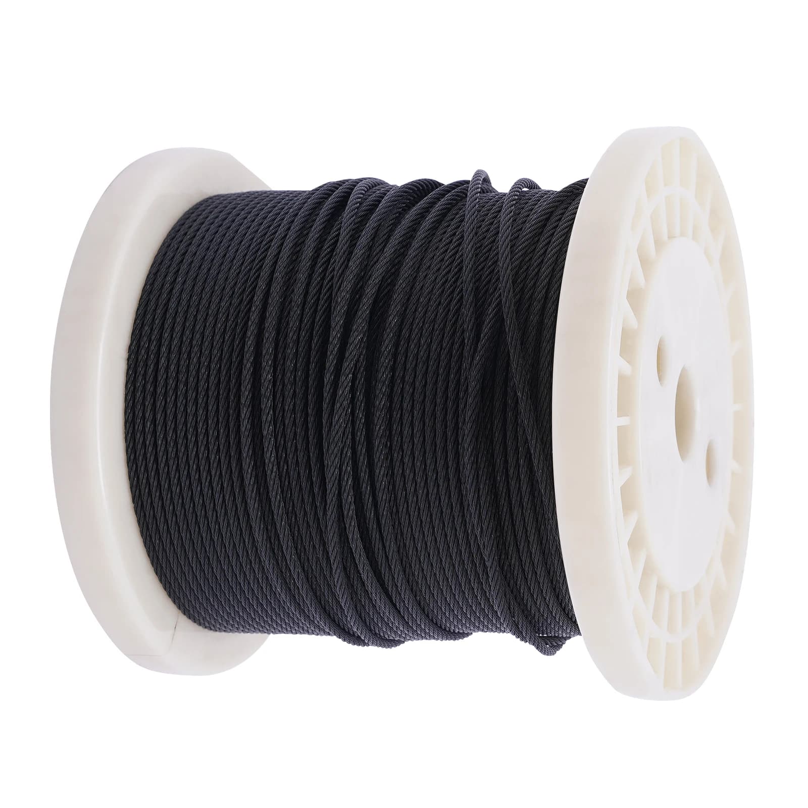 (Vendita di liquidazione! )Fune metallica in acciaio inossidabile 1/8 "diametro 250 piedi di lunghezza cavo interno fune metallica nera per uso marino/esterno