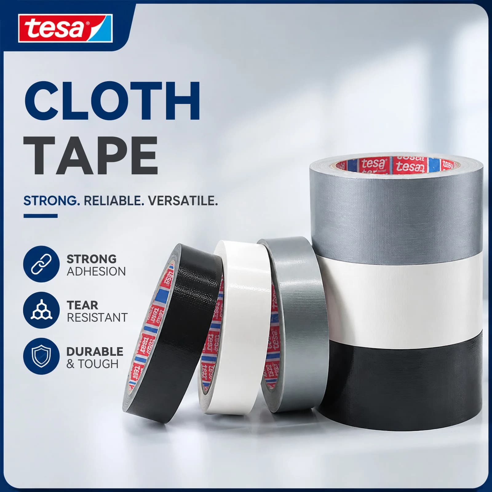 Super Strong Waterproof Duct Tape - Versatile Silvery Gray Adhesive for Walls, Plastics, Glass, Wood & Metal - Ideal for DIY Hom