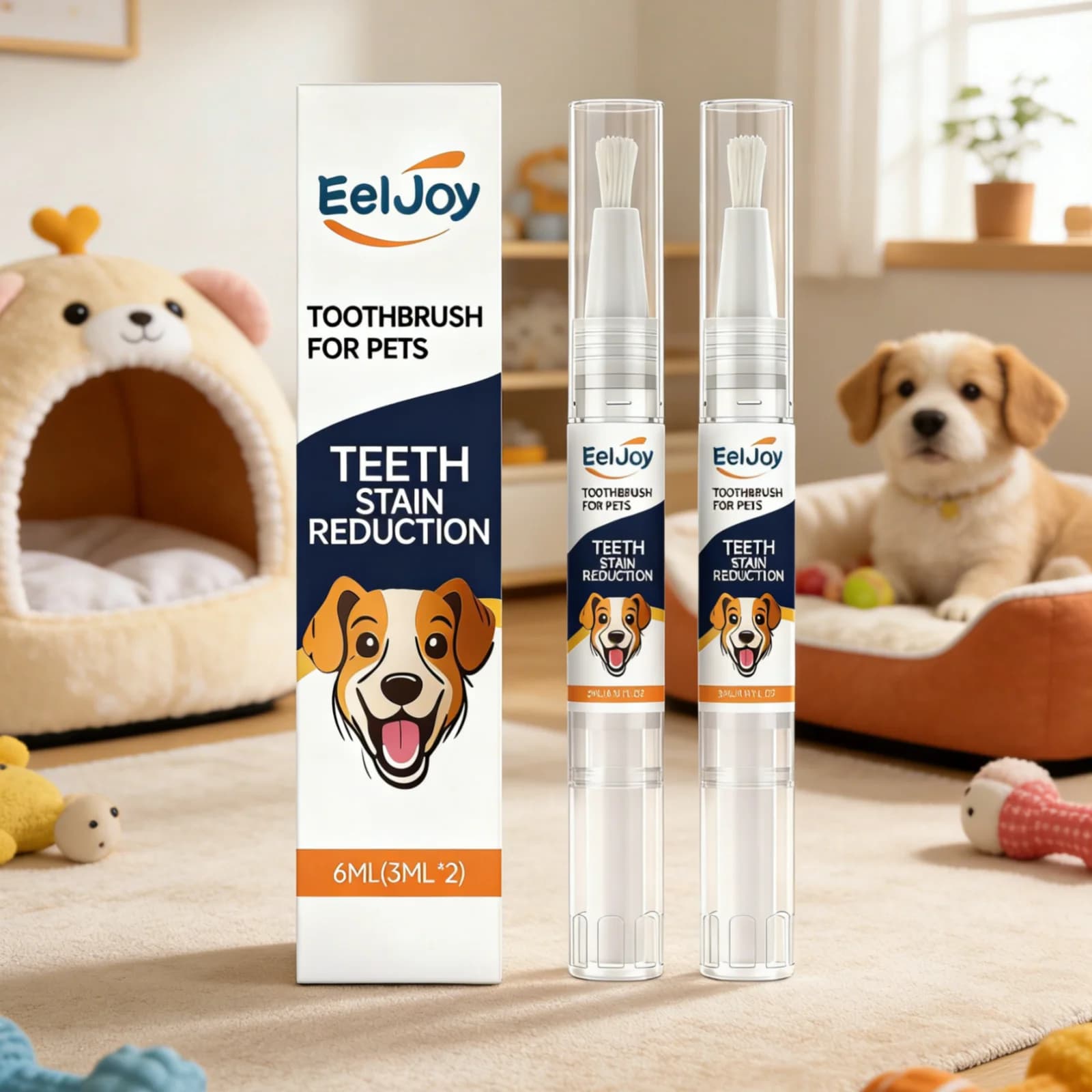 EelJoy Pen for Domestic Animals, Reduction of Macchies, Deep Cleaning, Whitening, Fresh Food, Easy to Use, Safe Formula, Animal Tooth Cleaning Pen