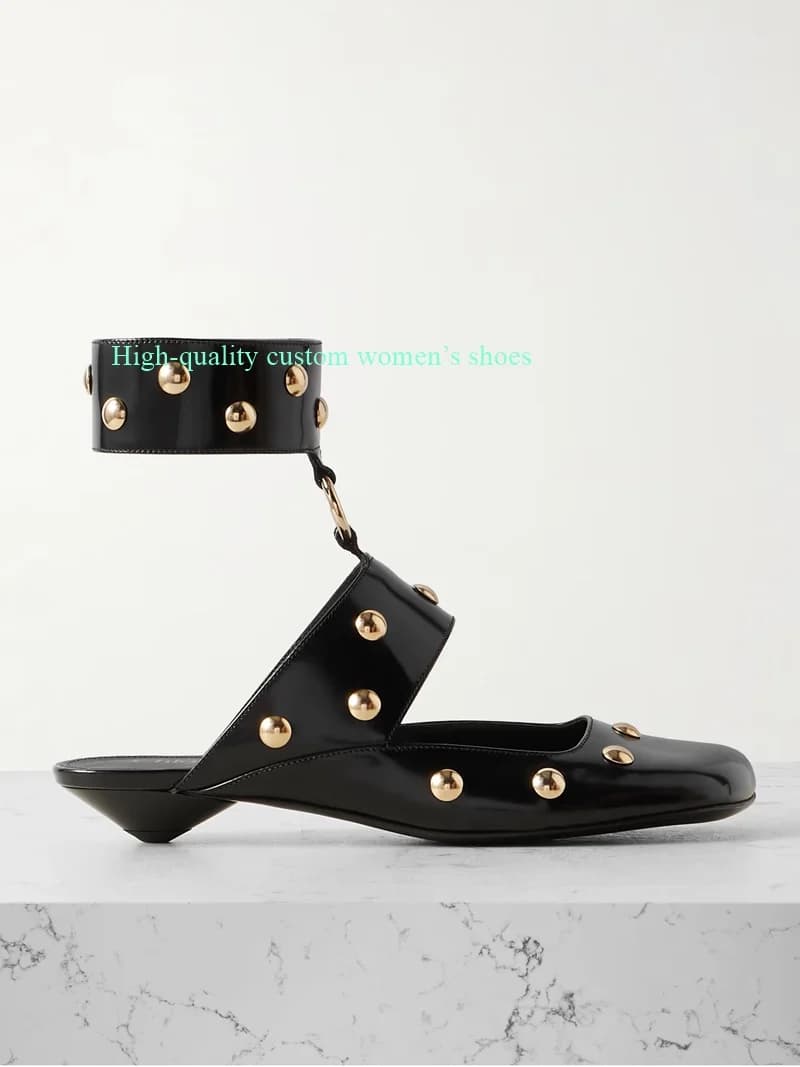 Square Toe Rivet Decorative White Summer Sandals Metal Link Alien Heel Ankle Set Up Broadband Manual Luxury Women's Footwear