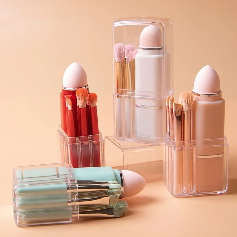 Set of 8-in-1 Retractable Makeup Brushes, Mini Multifunctional Door Brushes for Cypria, Blush and Dispensing, Beauty Tools