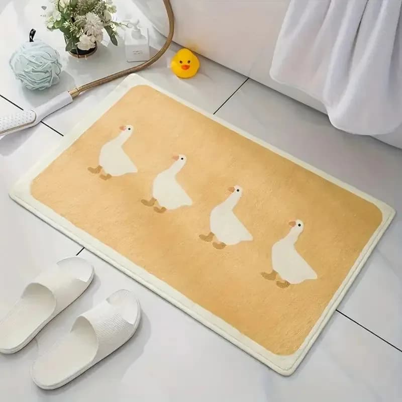 VIKAMA Tappetino da bagno a forma di simpatico anatra, tappetino antiscivolo in peluche, adorabile tappetino in stile cartone animato, ideale per ingressi del bagno e cucine