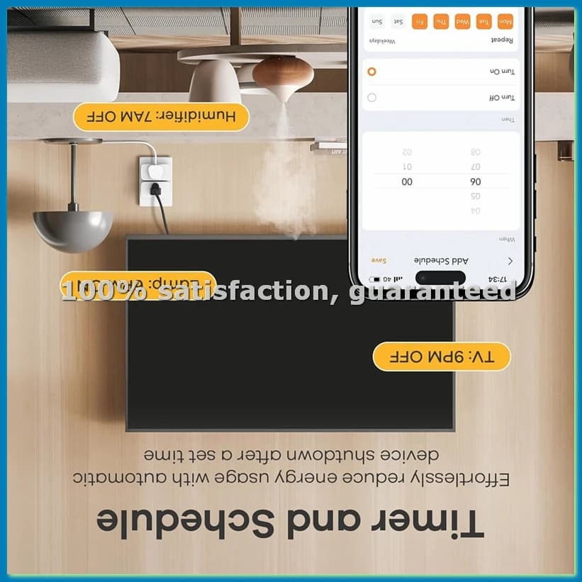 Intelligent socket, Compatible with , , , , Intelligent Home Automation, Remote Control via APP, Programming, Pack of 4 US-A63M