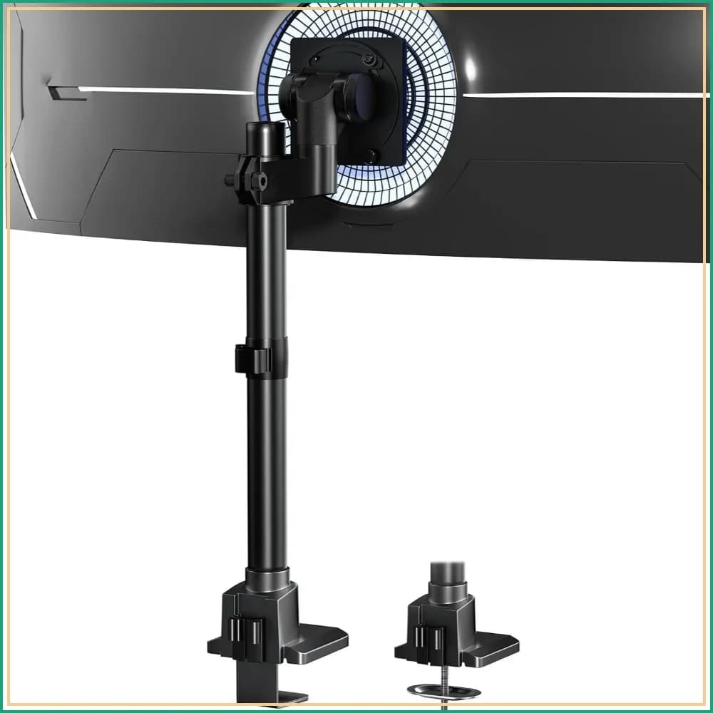 Heavy Duty Ultrawide Monitor Mount 24-57", Holds 59.4lbs, VESA 75/100mm, Adjustable Desk Stand, Black