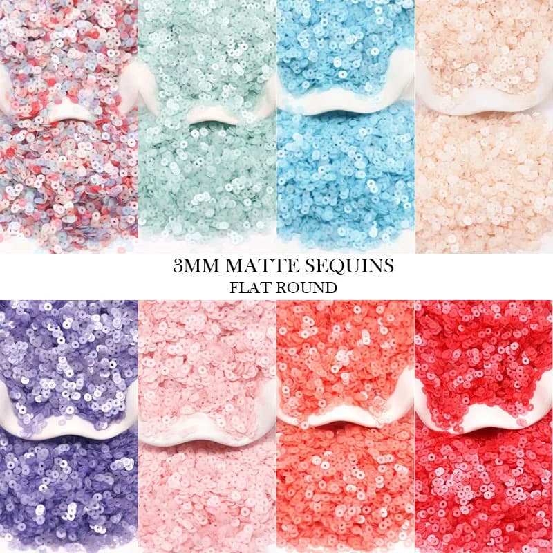 Colore opaco Mix 3mm Paillettes PVC piatto rotondo allentato Paillettes Paillettes cucito matrimonio artigianale per accessori di abbigliamento lentejuacao