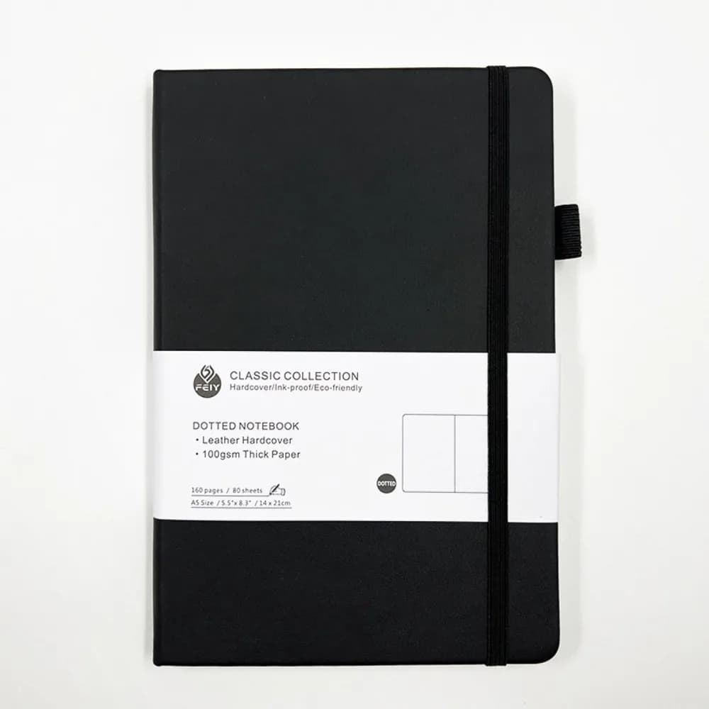 Simple Premium A5 Notebook Bookmark Ribbon Back Pocket Pocket Notepad Tie-strap Diary Planner Notes School