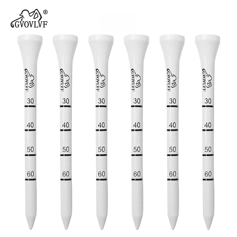 50 Pezzi Tees in Bambù per Gradi da Golf 83mm Riducono l'Attrito T-shirt da Golf con Spin Laterale Bianco e Nero Profondità Regolabile
