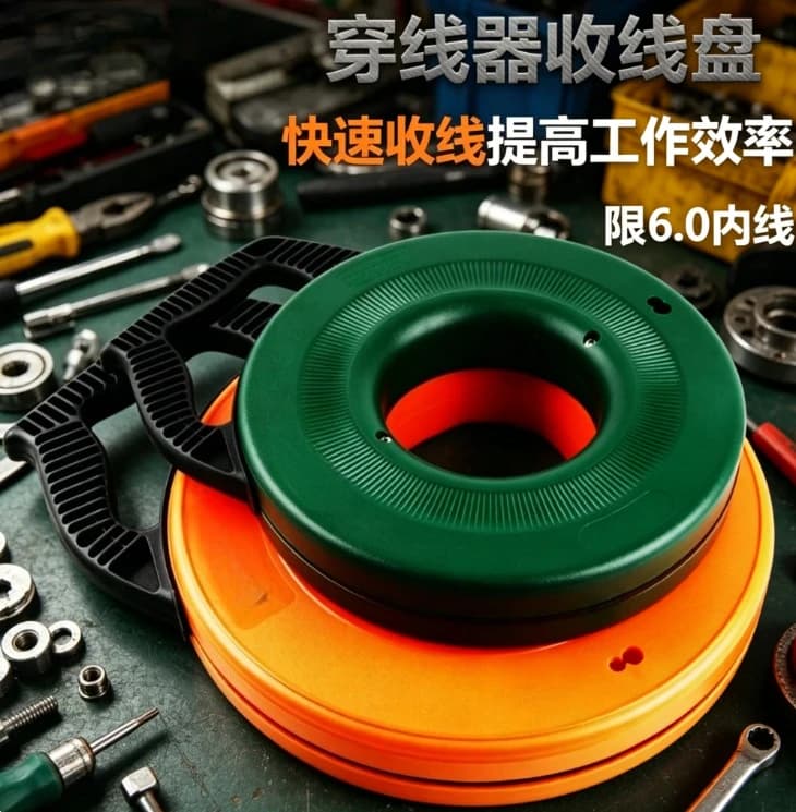 Electrician Wire Threader with Cable Reel, Wall Wire Puller for Concealed Conduit & Network Cable Installation