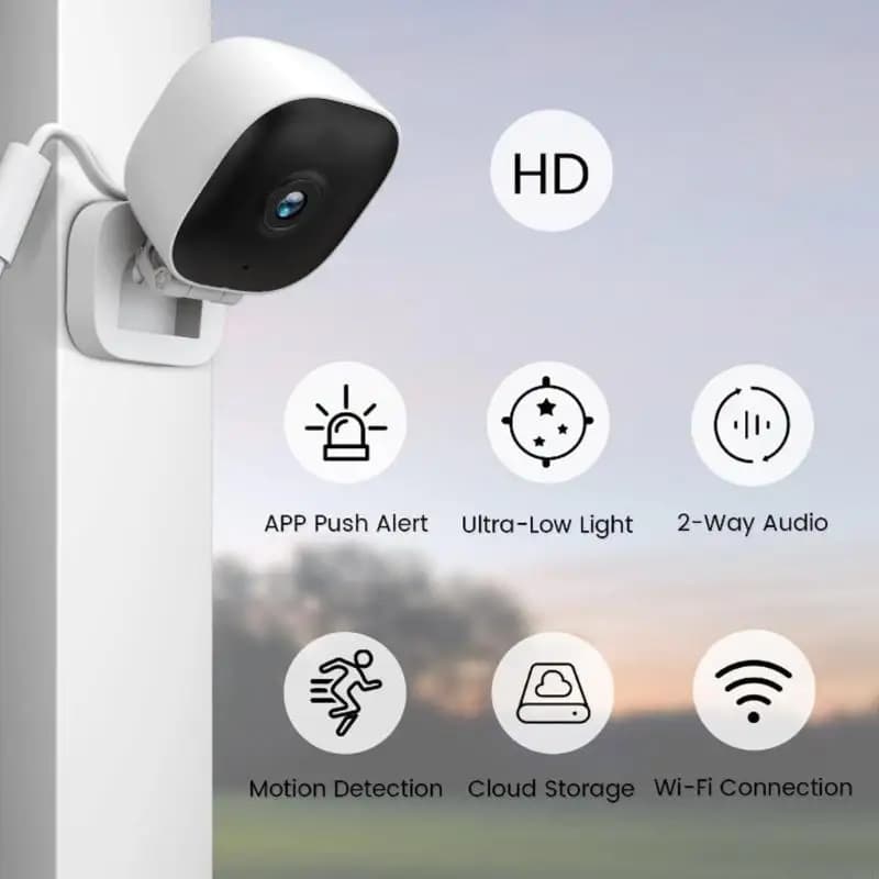 Telecamera di Sicurezza WiFi per Interni 1080P, Telecamera CCTV per Casa/Bambini/Animali Domestici, Monitoraggio con Rilevamento di Movimento e Controllo tramite App