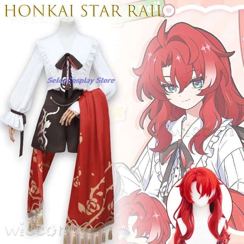 Costume per Adulti Honkai Star Rail, Cosplay del Dormitorio Maschile Argenti, Set Completo con Parrucca Inclusa, Personaggio Anime per Halloween e Carnevale