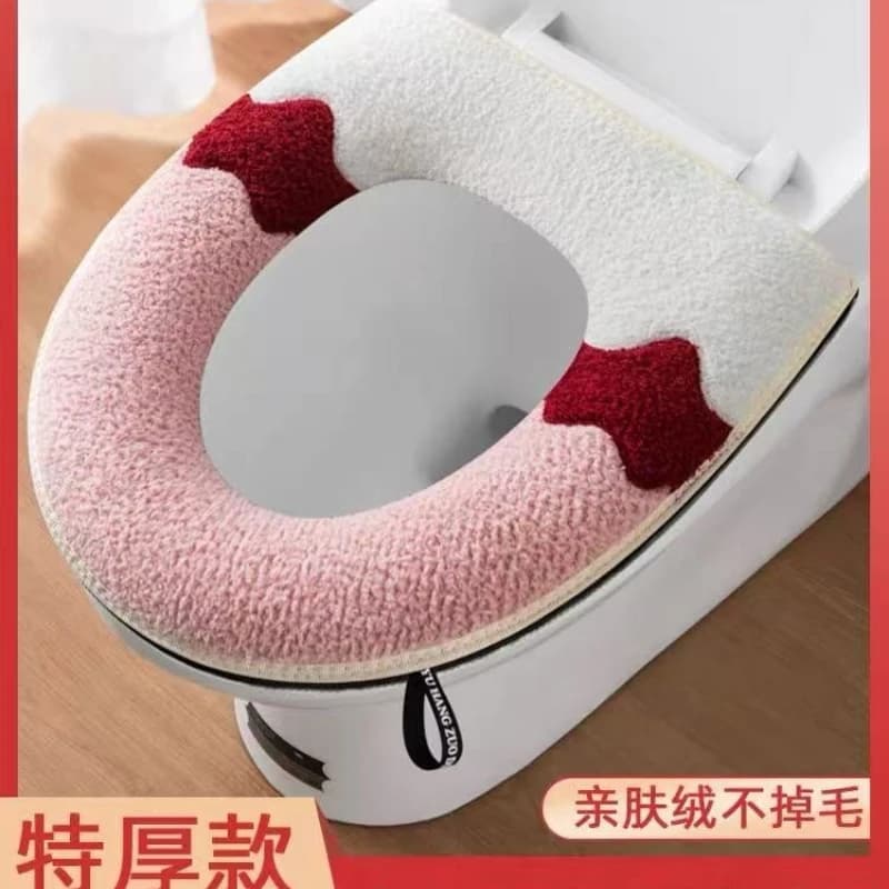 Coprisedile per WC in peluche impermeabile: design ad anello universale, morbido e lavabile con cerniera, tappetino da bagno decorativo