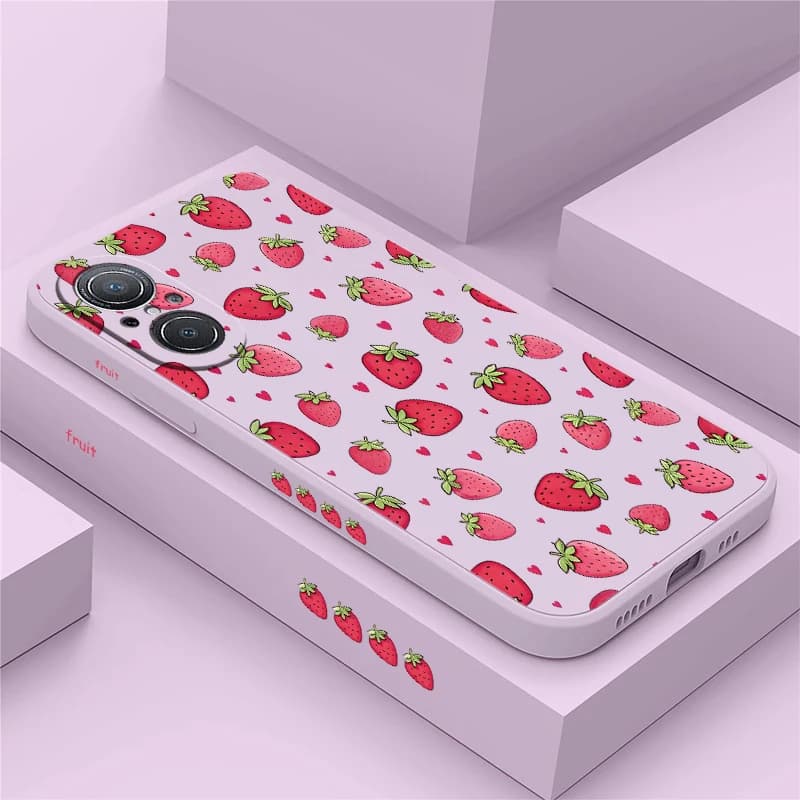 Soft TPU Phone Case For Honor X9B X9A X5C Plus X8B X8D X9C X60 Pro X5D X6B X6D X7B Shockproof Matte Silicone Strawberry Cover