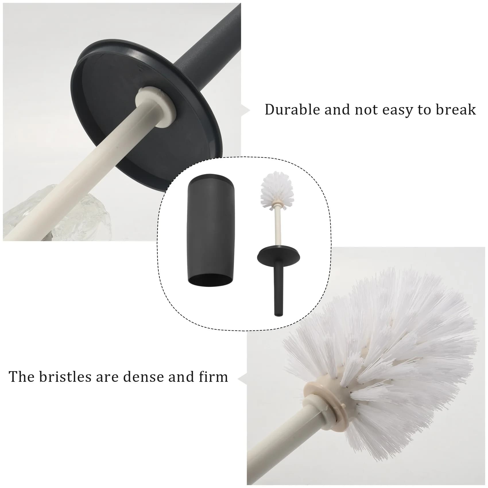 -[33A Tvdae] Spazzole e supporti per WC, Spazzola per WC con supporto grigio scuro per bagni, Design moderno, Spazzola per WC con Li