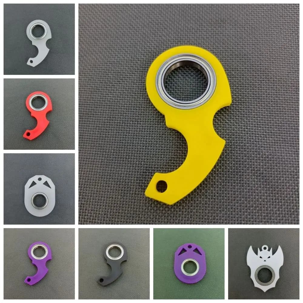 Portachiavi nottilucente Fidget Spinner Anti-ansia alleviare la noia portachiavi con rotazione della punta delle dita portatile leggero natale