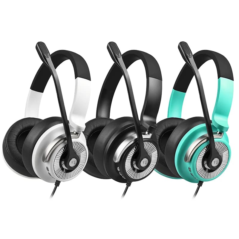 EN98 Play headphones with noise cancellation for classroom 3.5 mm stereo desktop computer with headphones with microphone