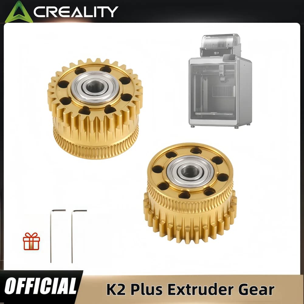 Creality Upgrade K2 Plus Ingranaggio estrusore, Acciaio al carbonio con rivestimento nano Kit ingranaggi estrusore interamente in metallo per stampante 3D K2 Plus