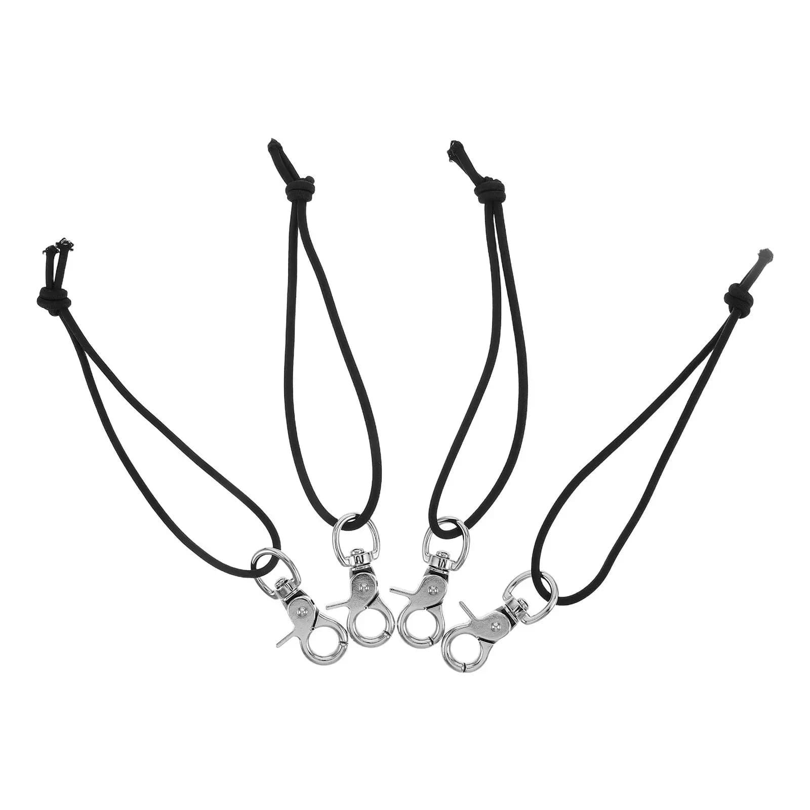 4Pcs Snowboard Leash Elastic Nylon Ski Binding Straps Lobster Clip 9Inch 550Lb Load Fastener for Winter Sports