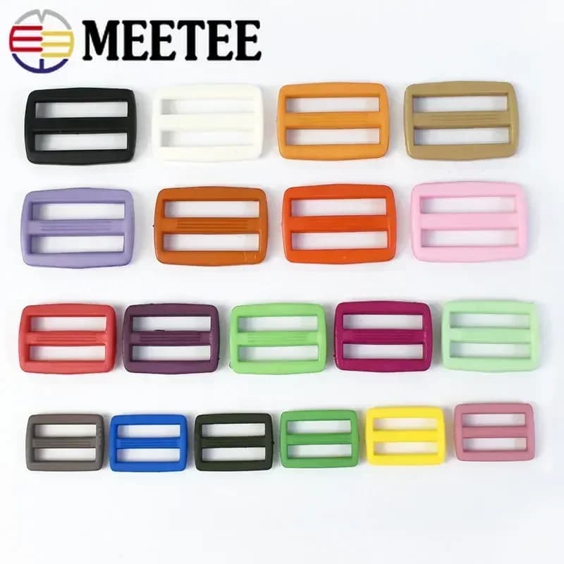 50 pz 16-25mm fibbie in plastica per zaino borsa cinturino Tri-Glide Slider anello chiusura fettuccia cintura di regolazione ganci accessori fai da te