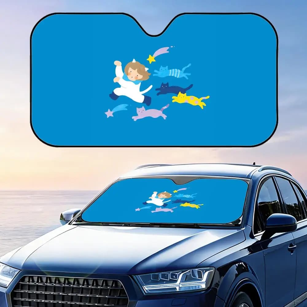 Parasole per Auto Aoyama Kazuyo, Copertura per Parabrezza con Protezione UV, Isolamento Termico Riflettente in Alluminio, Pieghevole e Riutilizzabile