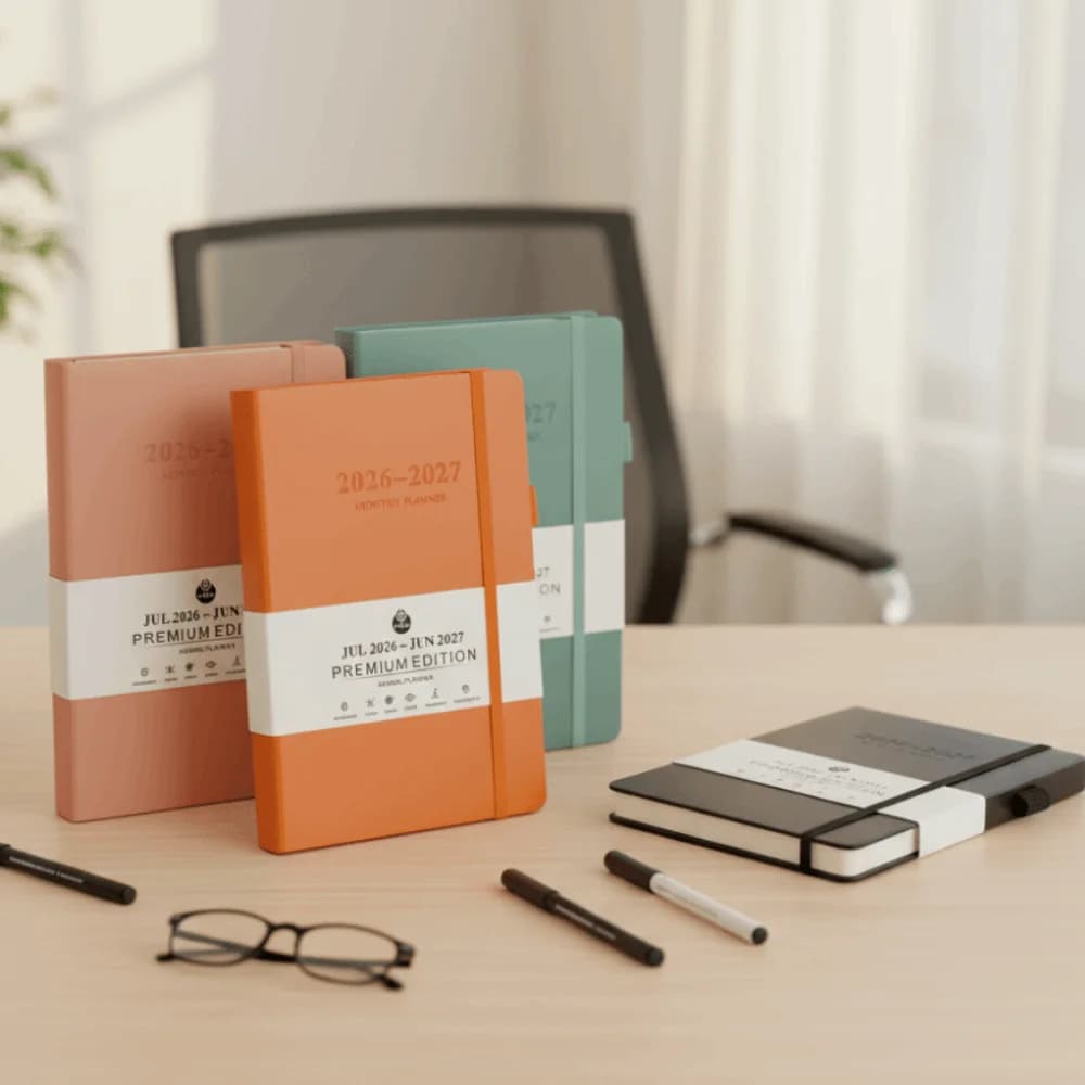 Agenda Planner 2026 in Inglese, Blocco Note Resistente all'Usura, Segnalibro, Agenda A5, Quaderno di Pianificazione 12 Mesi, Carta Spessa