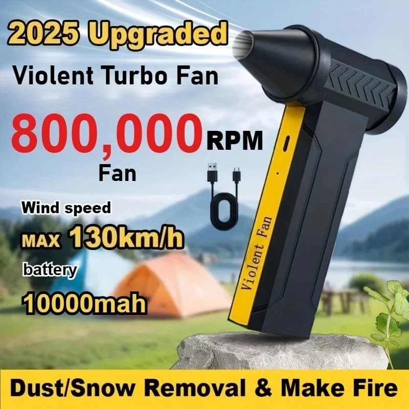 800,000RPM Air Blower Electric Turbo Fan Brushless Motor High-Speed Turbo Violent Fan USB Rechargeable Powerful Dust Blower