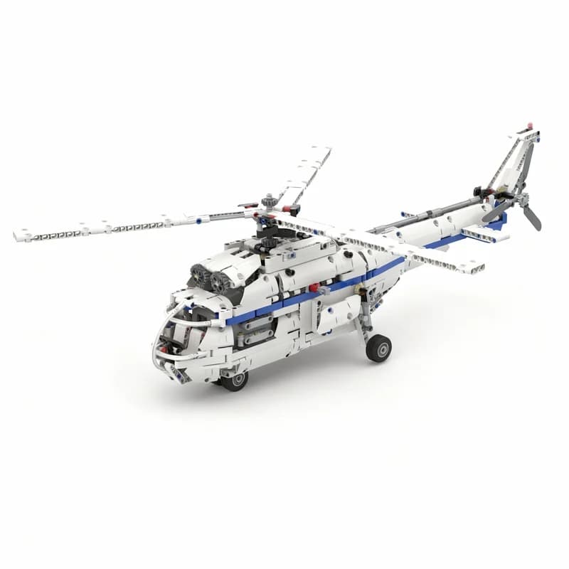 Set di Costruzioni Tecnico Elicottero MOC da 792 Pezzi, Giocattolo Educativo Creativo Fai-da-Te, Regalo di Natale