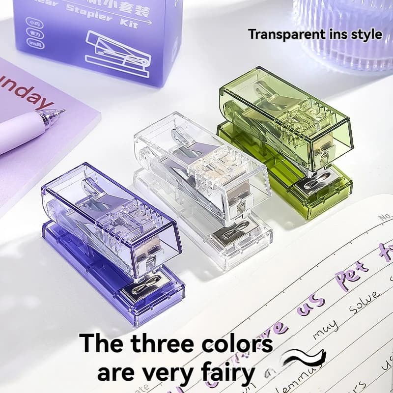 Mini cucitrice trasparente Piccola cucitrice portatile per studenti per le scuole primarie e secondarie Cucitrice Link P