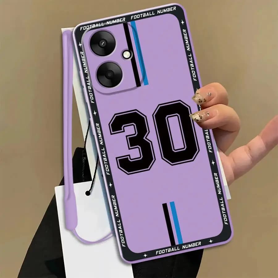 Cover per Telefono con Numero di Squadra di Calcio per Xiaomi Redmi A2 14C 10 9 8 A7 A5 K40 K60 13C A3x 12C 15C