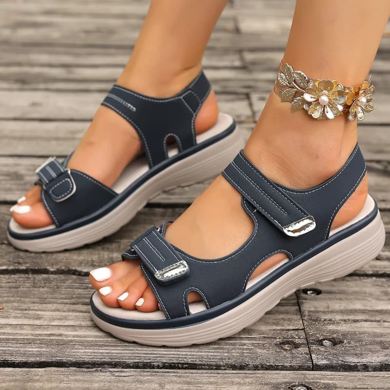 Sandali Donna Estivi 2026 alla Moda, Stile Sportivo con Tacco a Zeppa, Leggeri, con Chiusura a Strappo, Comodi, Traspiranti, Slip-On da Spiaggia