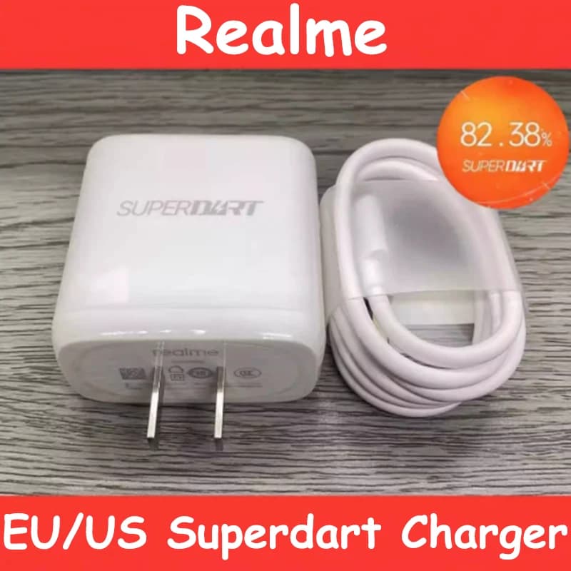 Caricabatterie Realme 65W USB SuperDart, caricatore rapido Super Dart per Realme 12 Neo7X Narzo 90 80 70 60 Pro X50 V60 V50S
