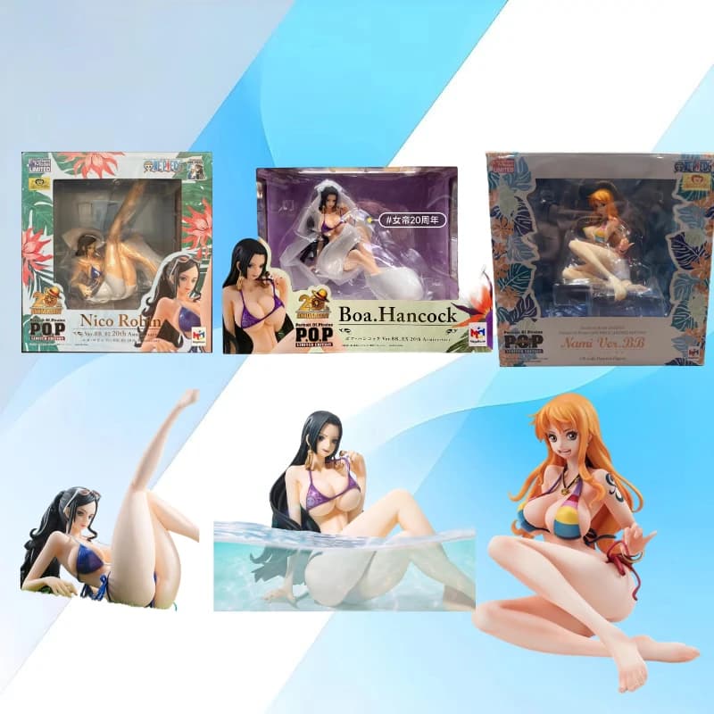 MegaHouse POP "Edizione Limitata" Nico Robin Boa.Hancock Nami Ver.BB Modellino Fatto a Mano Personaggi Anime Statuette da Collezione