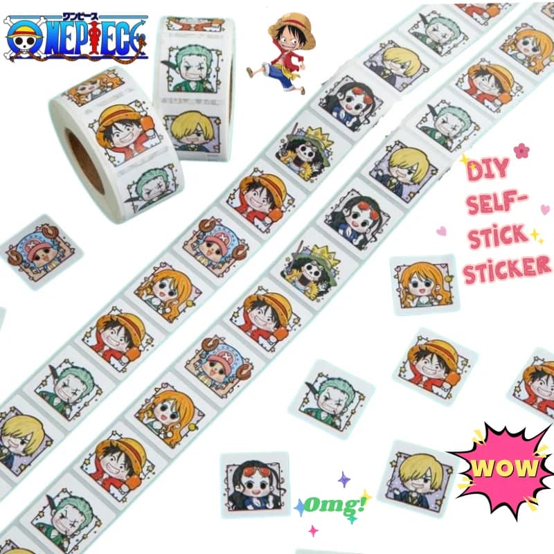 Nuovo Set di Adesivi One Piece Luffy Nami, Decorazione Fai-da-Te, Alta Qualità Cromatica, Adesivi per Sigillatura di Carte e Quaderni, Piccolo Regalo